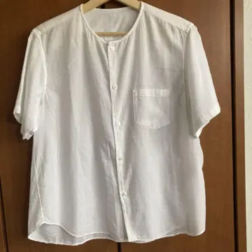 고쉬 오가닉 도비 반팔 블라우스
