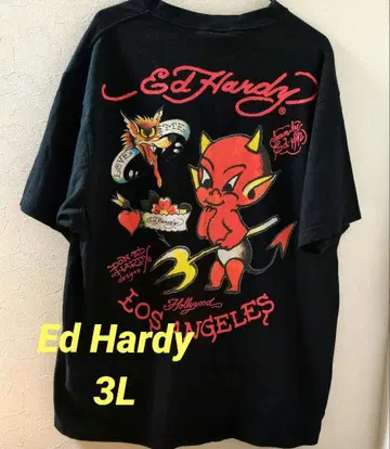 Ed Hardy 레드 데빌 반팔 티셔츠 3L