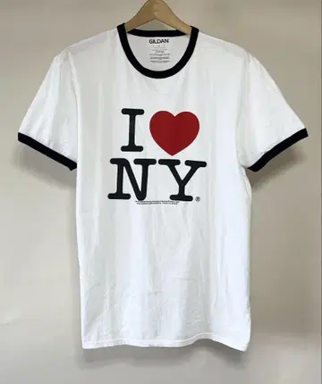 GILDAN I LOVE NY 링거 티셔츠 L 아이 러브 뉴욕