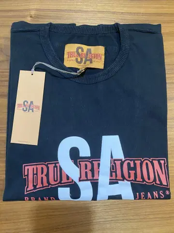 TRUE RELIGION 로고 티셔츠 블랙 택 포함 새상품