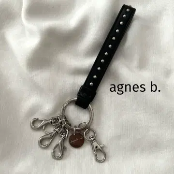 agnes b. 애니에스베 / 가죽 스터드 키링/키링 천연 가죽