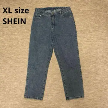 SHEIN 여성용 팬츠 바지 데님 청바지 블루