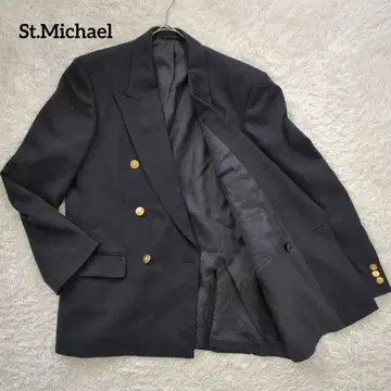 St.Michael 테일러드 자켓 M 사이즈 골드 버튼 울 혼방