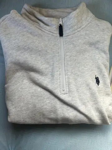 U.S. POLO ASSN. 그레이 하프 지퍼 트레이닝복 L