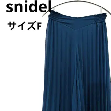 snidel 스나이델 다크 틸 플리츠 가우초 팬츠 시스루