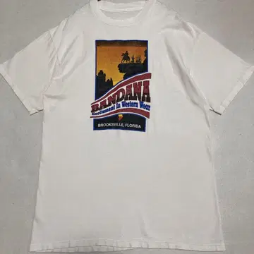 90s Vintage BANDANA 웨스턴 프린트 티셔츠 USA