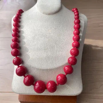 MURANO GLASS 레드 스톤 롱 목걸이