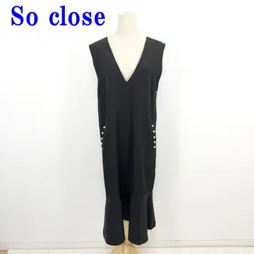 소크로스 슬리브리스 원피스 블랙 폴리에스테르 L C3510