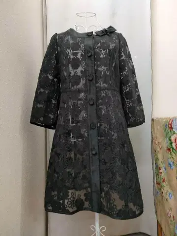 슈퍼뷰티 롱 자켓 노카라 레이스