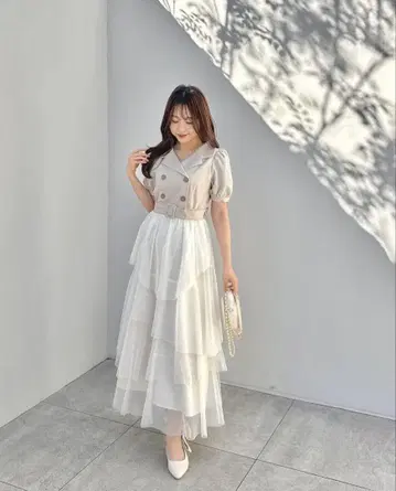 안미르 얇은 명주 그물 도킹 트렌치 OP 베이지