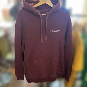 Massaro 버건디 후드티 리버스 위브