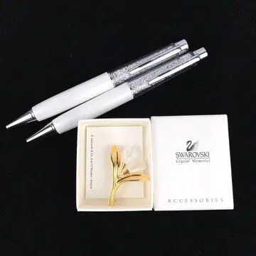 스와로브스키 플라워 브로치 볼펜 2개 세트 SWAROVSKI