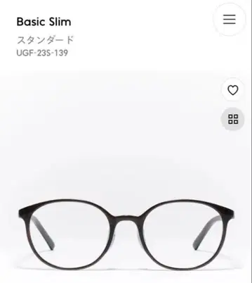 JINS Basic Slim 패션 안경 갈색 프레임 케이스 포함