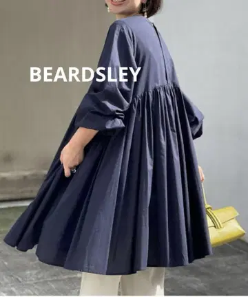 택 포함 BEARDSLEY 개더 튜닉 네이비