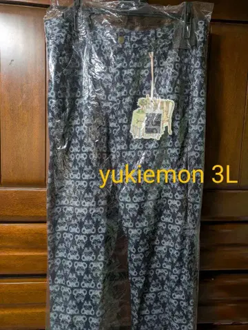 새상품 yukiemon 3L 테디 데님 팬츠 빅 사이즈