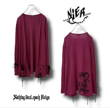 RED LONG LACE LINE DROP 가디건/NieR