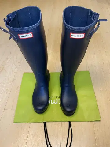 HUNTER 네이비 장화 버클 포함 UK4
