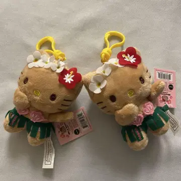 Abcstore 하와이 한정판 일광화상 키티 2개 헬로키티 훌라 키링