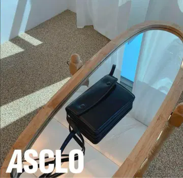 Asclo 스티치 백 스티치 백 블랙 검정