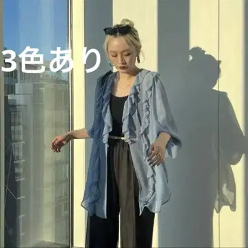 아메리 러플 프릴 시폰 블라우스