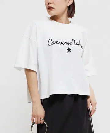 컨버스 도쿄 로고 자수 오버 사이즈 티셔츠
