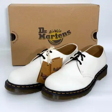 미사용 Dr. Martens 1461 3홀 UK9 화이트 스무스