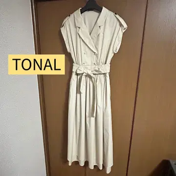TONAL 토날 트렌치 민소매 원피스 베이지