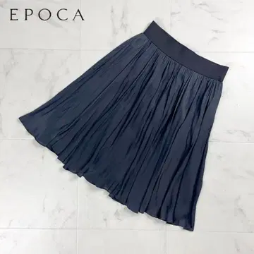 새상품급 EPOCA 개더 플레어 쉬폰 스커트 블랙 사이즈 38*ED725