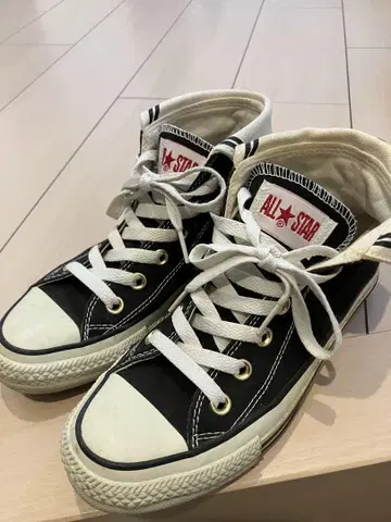 ALL STAR 블랙/화이트 하이컷 스니커즈 24cm