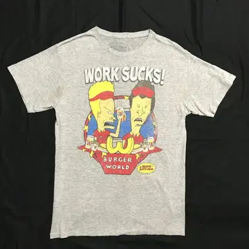 비버스와 버트헤드/WORK SUCKS! 티셔츠 M MTV 영화 티셔츠
