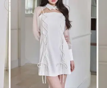 다리치 프론트 레이스업 미니 원피스 F-L