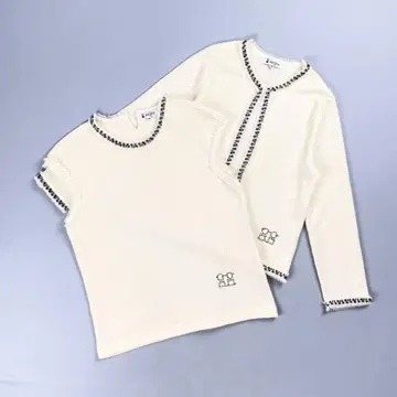 PICONE 비즈 자수 앙상블 니트 아이보리 사이즈 40*ED11