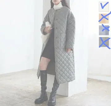 퀼팅 코트 롱 코트 아이보리