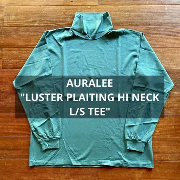 AURALEE LUSTER PLAITING HI NECK L/S TEE