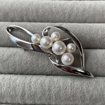 MIKIMOTO 펄 실버 브로치
