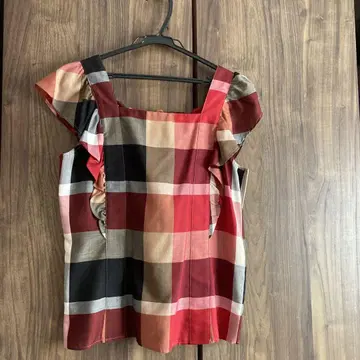 BLUE LABEL CRESTBRIDGE 슬리브리스 레드 체크