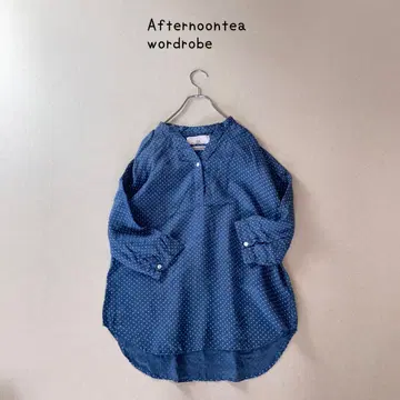 Afternoontea wardrobe 프렌치 린넨 도트 튜닉