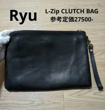 Ryu 천연 가죽 클러치백 스트랩 포함