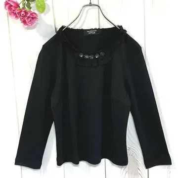 KOJI WATANABE STYLE 비쥬 장식 긴팔 상의 [L] 블랙