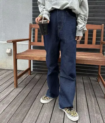 feepur 셀프 컷 스트레이트 데님