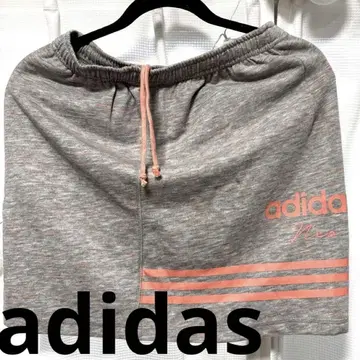 adidas 그레이 로고 허리밴딩 오렌지 타이트 스커트 택 포함