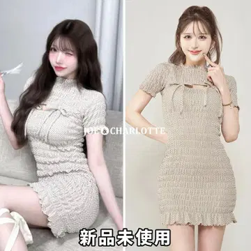 다리치 darich 리본 셔링 깅엄 미니 원피스 BEG F