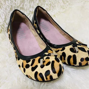 itfit 24cm 발레 슈즈 애니멀 무늬 레오파드 리본