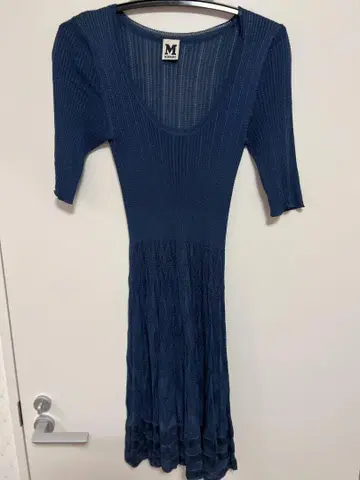 MISSONI 리브 니트 원피스 38 M 다크 블루