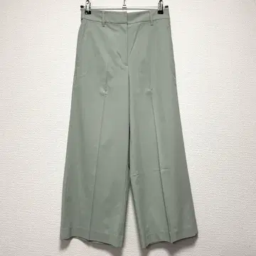 PLST 린넨 블렌드 와이드 팬츠 L 그린 계열 봄/여름용
