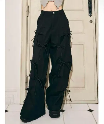 다리치 Darich 턱 리본 디자인 롱 팬츠