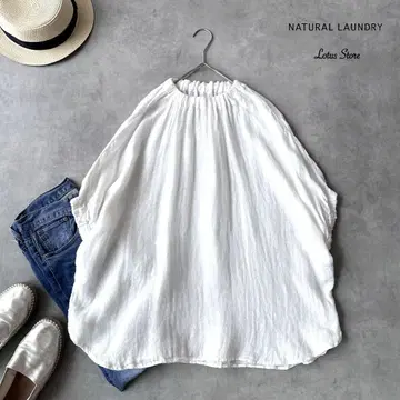 새상품급 NATURAL LAUNDRY(내추럴 세탁소) 와이드 린넨 풀오버