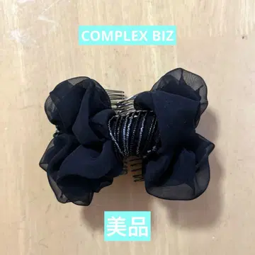 [새상품급] COMPLEX BIZ 블랙 쉬폰 리본형 헤어 클립