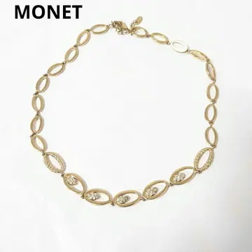반짝반짝 MONET 목걸이 큐빅 골드 빈티지 후프