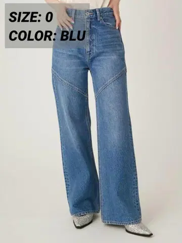 S 0 LILY BROWN 블루 세미 플레어 스트레이트 데님 팬츠